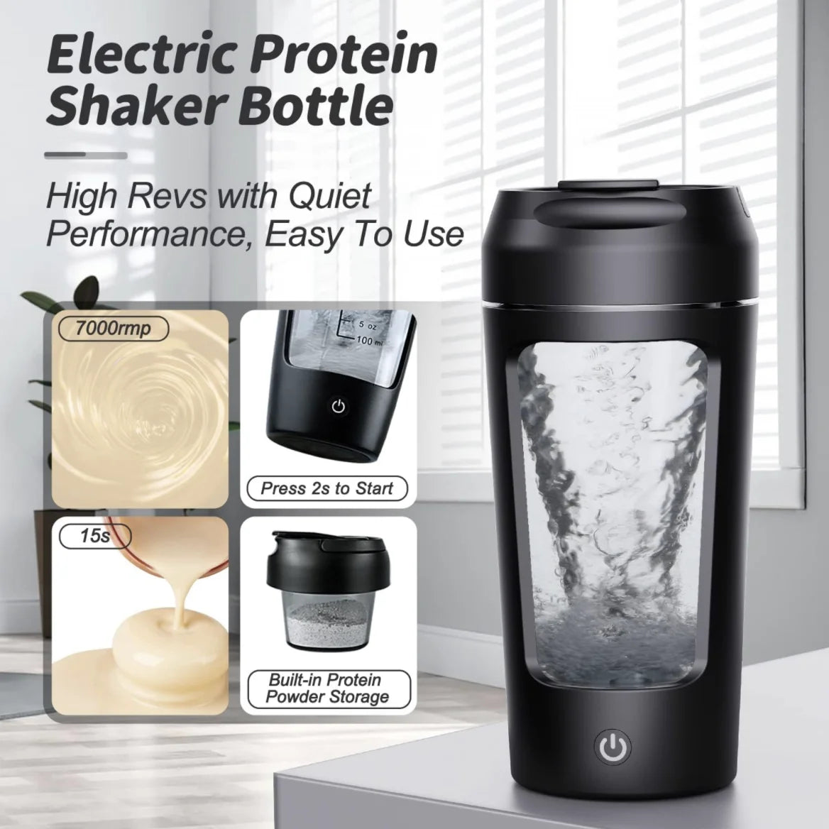 650Ml Electric Portable Shaker Bottle 