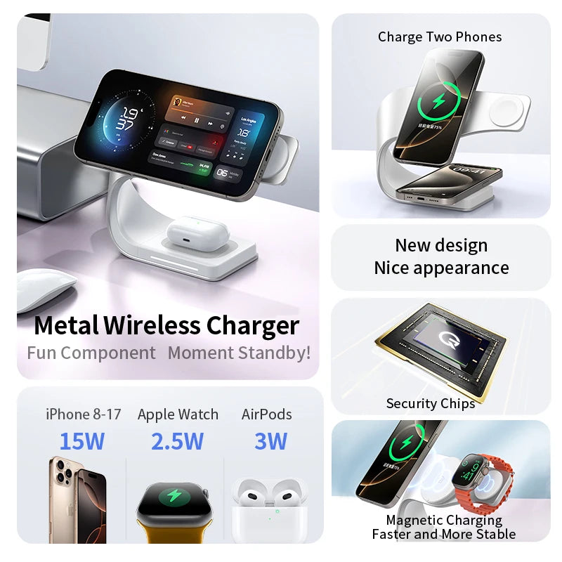 4-in-1 Wireless Charger Magnetic Shell 