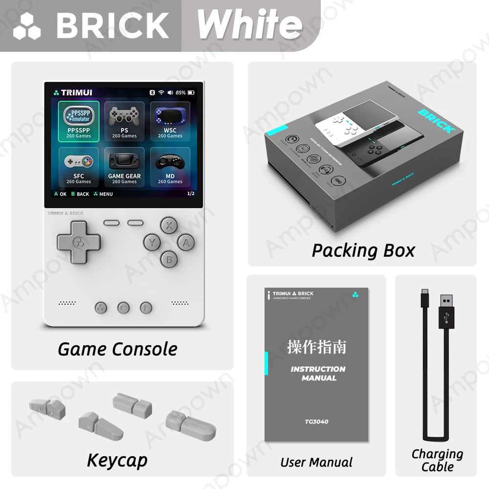 Solid Brick Handheld Game Console 