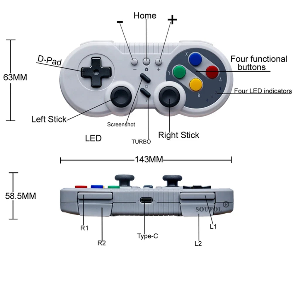 1/2PCS New Retro Game Controller