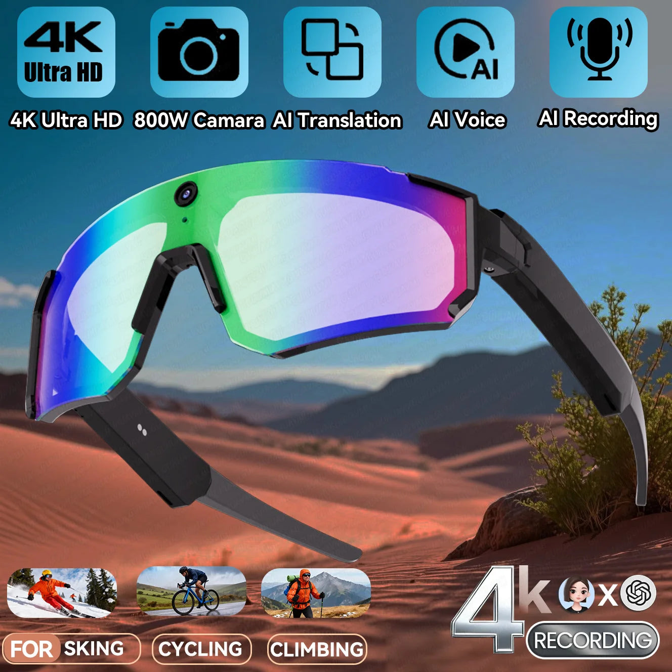 New Smart Sport Camera Glasses 