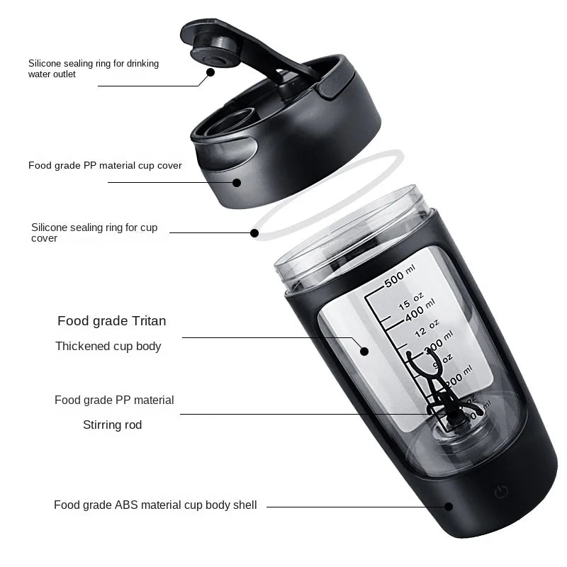 650Ml Electric Portable Shaker Bottle 
