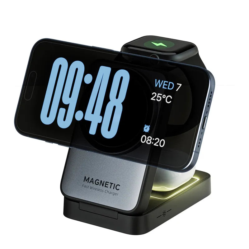 Portable 3-in-1 Wireless Charger Station