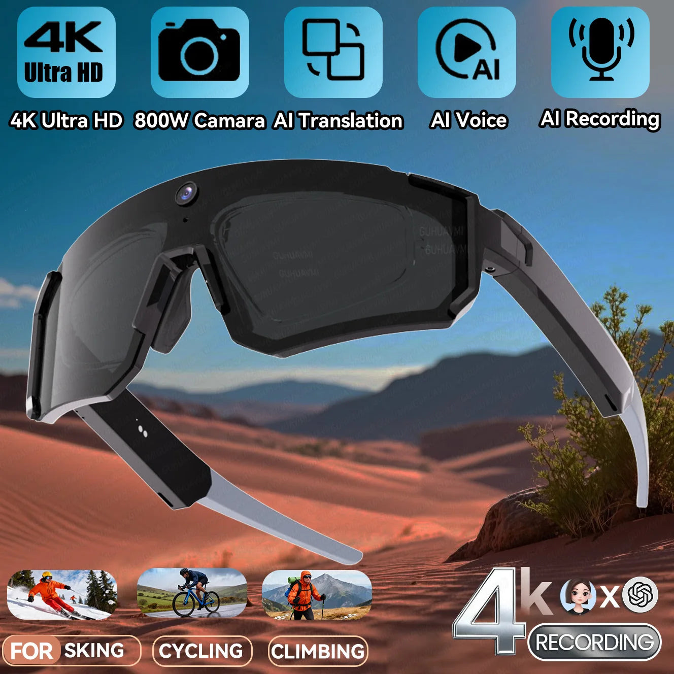 New Smart Sport Camera Glasses 