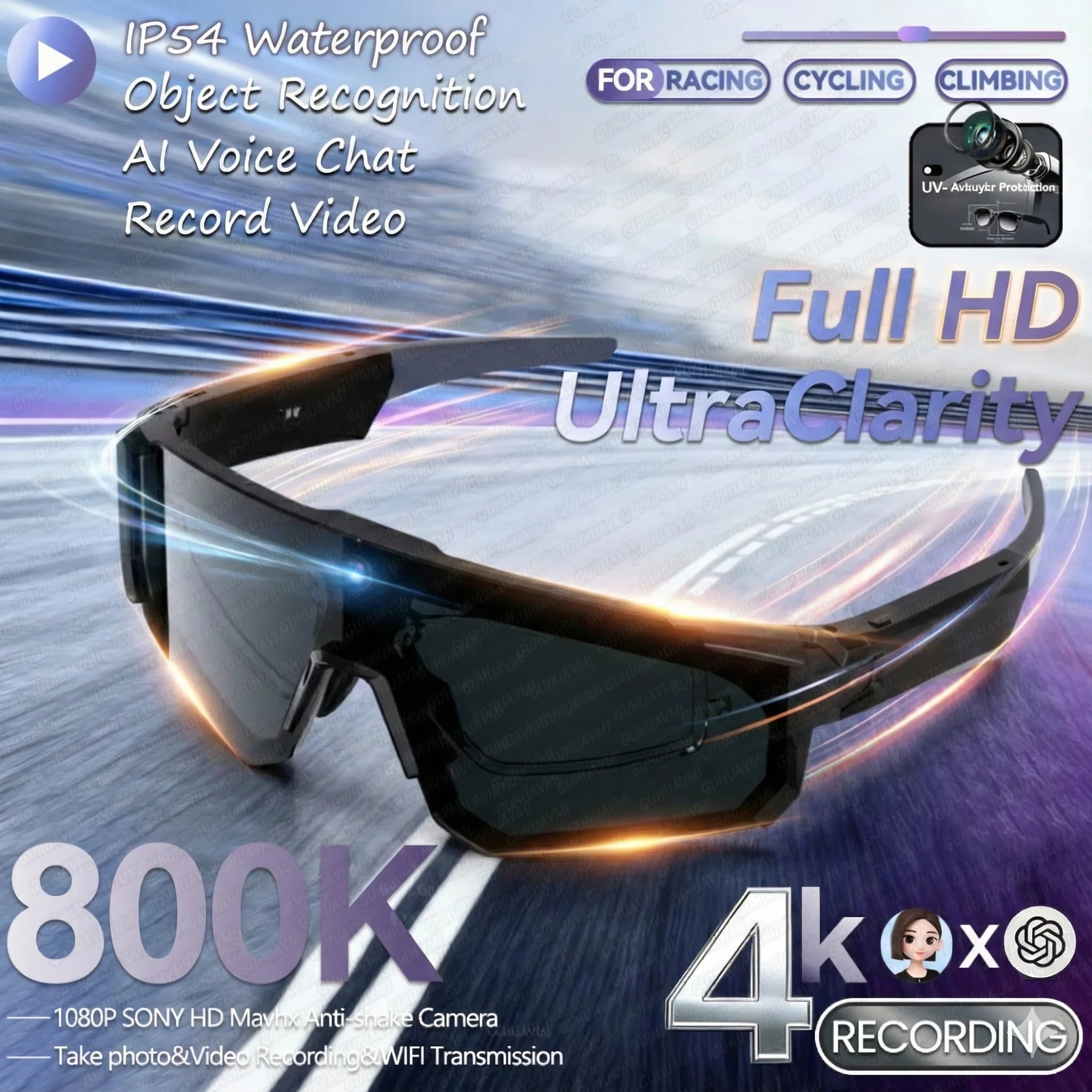 New Smart Sport Camera Glasses 