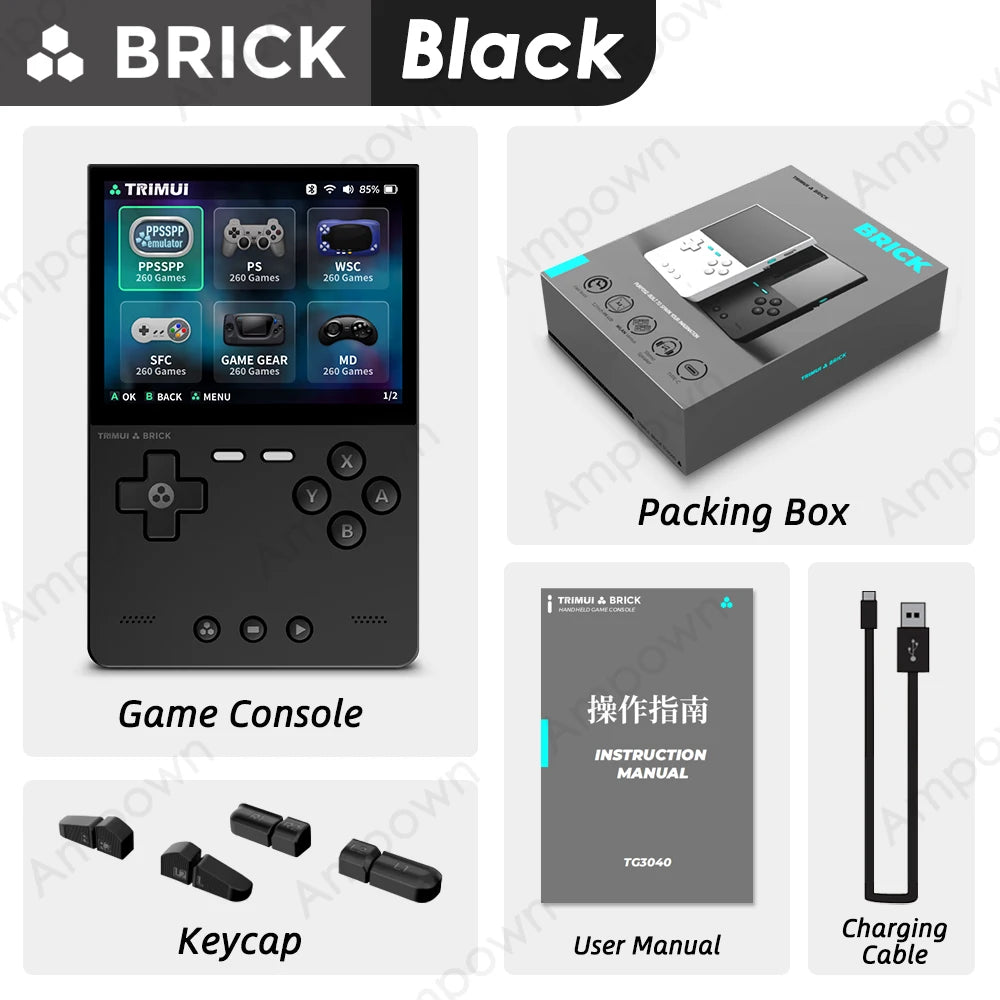 Solid Brick Handheld Game Console 