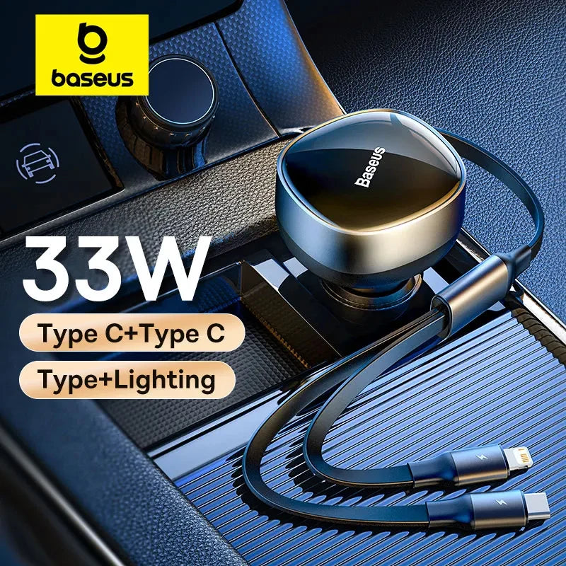 2-In-1 Car Charger For Iphone/Android 