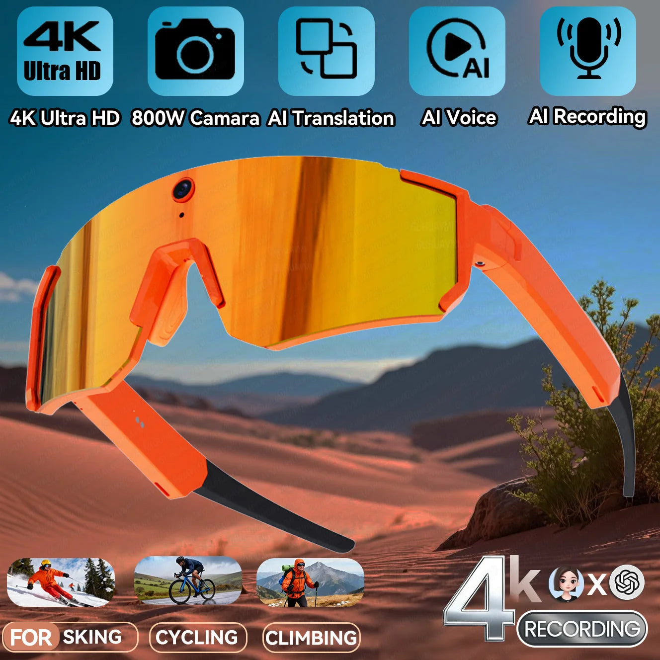 New Smart Sport Camera Glasses 