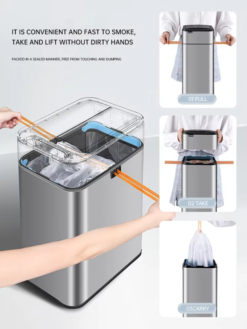 40L Smart Trash Can Stainless-Steel 